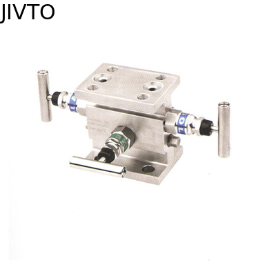 PTFE 6000Psi Needle Valve Manifold 3 Way Pressure Gauge Manifold Valves 200C