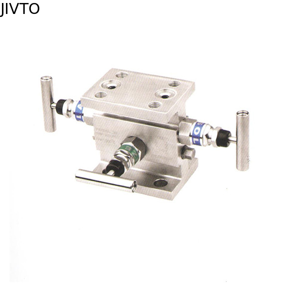 PTFE 6000Psi Needle Valve Manifold 3 Way Pressure Gauge Manifold Valves 200C