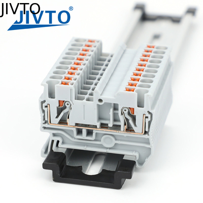 PT2.5 مدفع في بلوك المحطة 2.5mm2 رابط الربيع تغذية من خلال شريط وصلة PT-2.5 سلكية الكهربائية دين ريل الاتصال