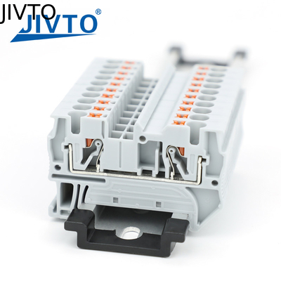 PT4 Push-in Terminal Strip Plug PT-4 4mm2 رابط الكابلات الكهربائية Connect Din Rail بلاك المحطة بدون مسامير PT 4