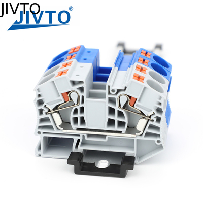 PT16 Din Rail Push-In Terminal Block، 16mm2 الكهربائية تغذية من خلال الكابل وصلة محطة بدون خرطوم شريط سلكي